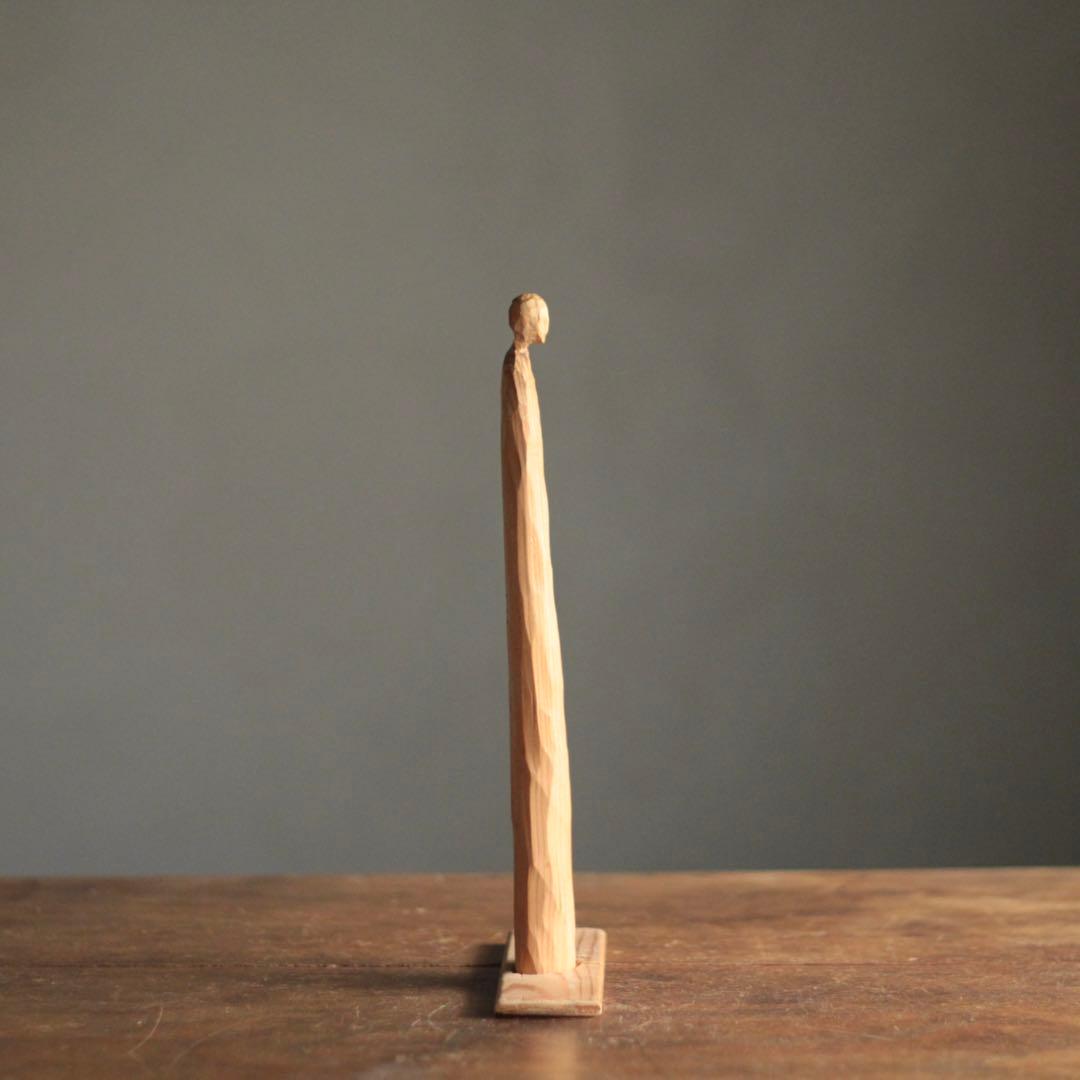 木彫 立体作品 人物像 現代美術 オブジェ