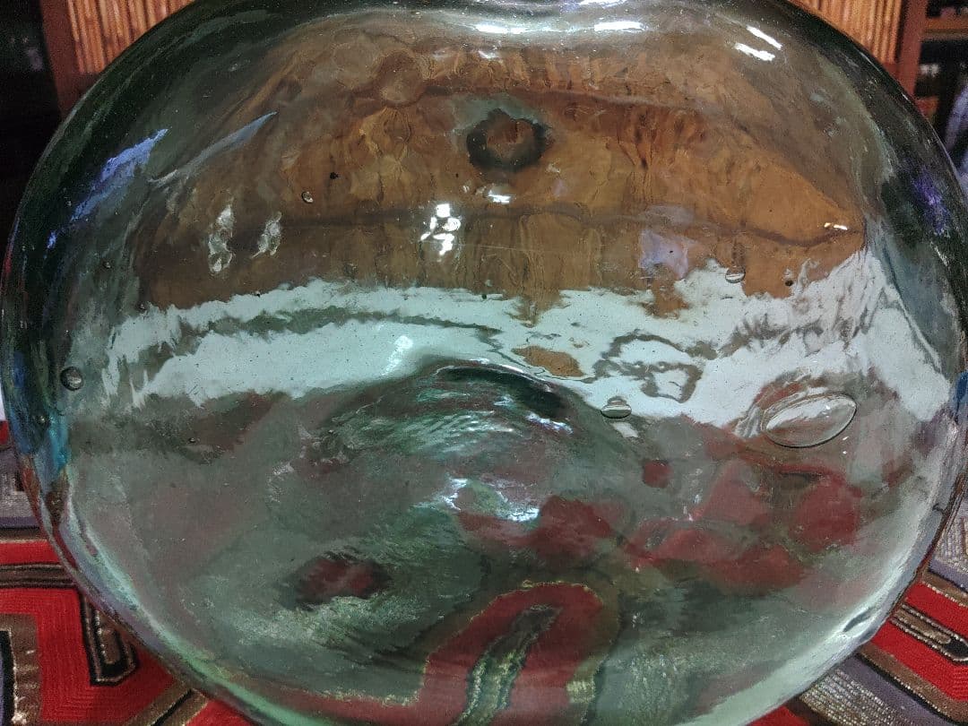 特大瓶　デミジョンボトル　グリーン　昭和レトロモダン　かわいいガラス瓶　ガラス製