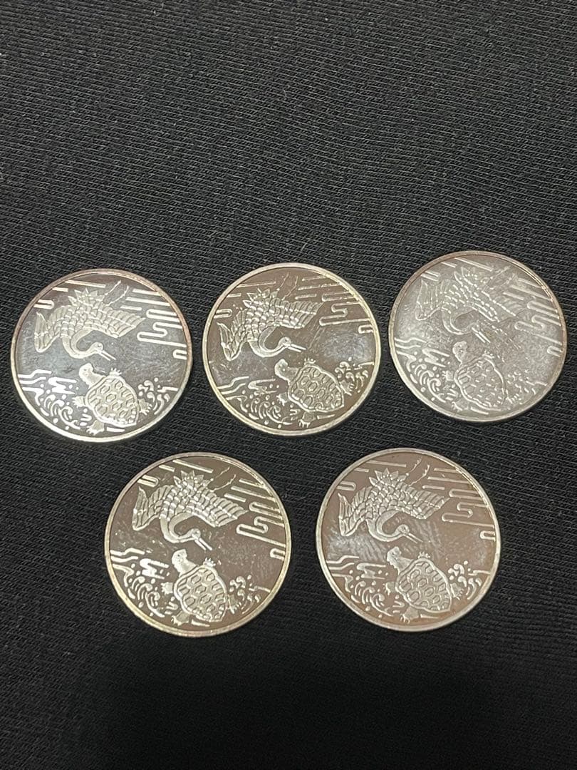 造幣局  銀製 福寿デザイン 5枚セット