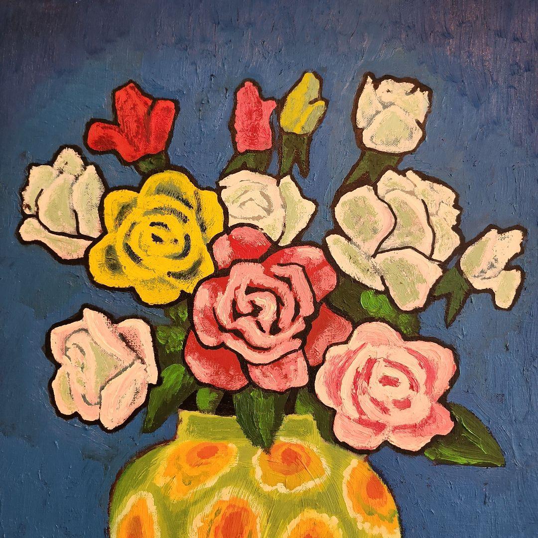 田渕眞兒　油絵　油彩　薔薇シリーズ　花　No.3-7