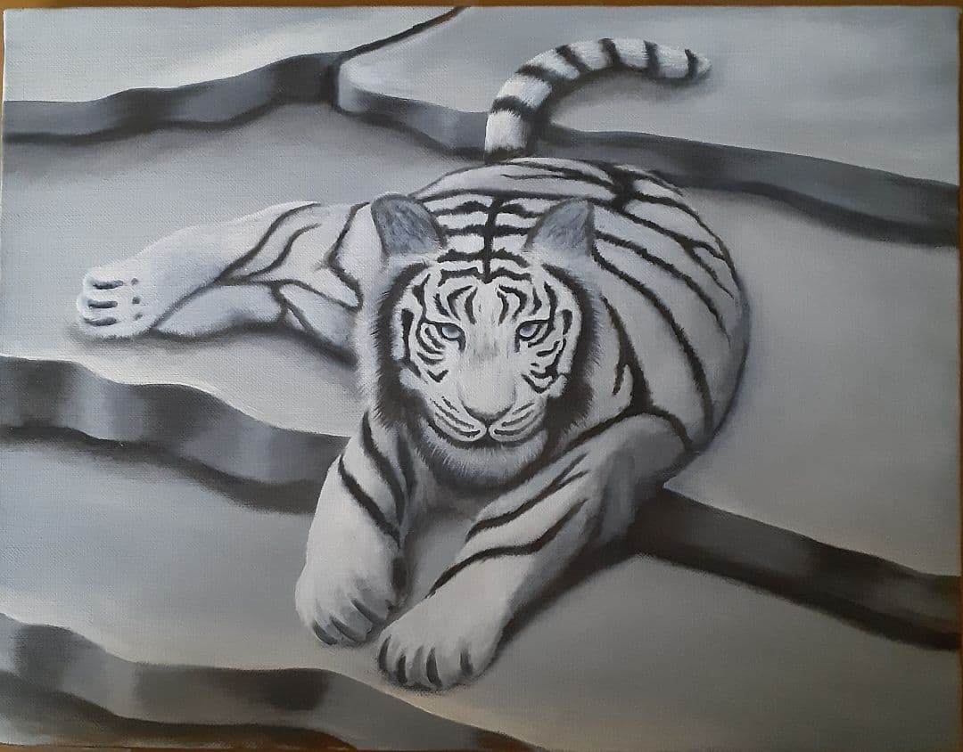 油絵　「虎」サイズ:F6