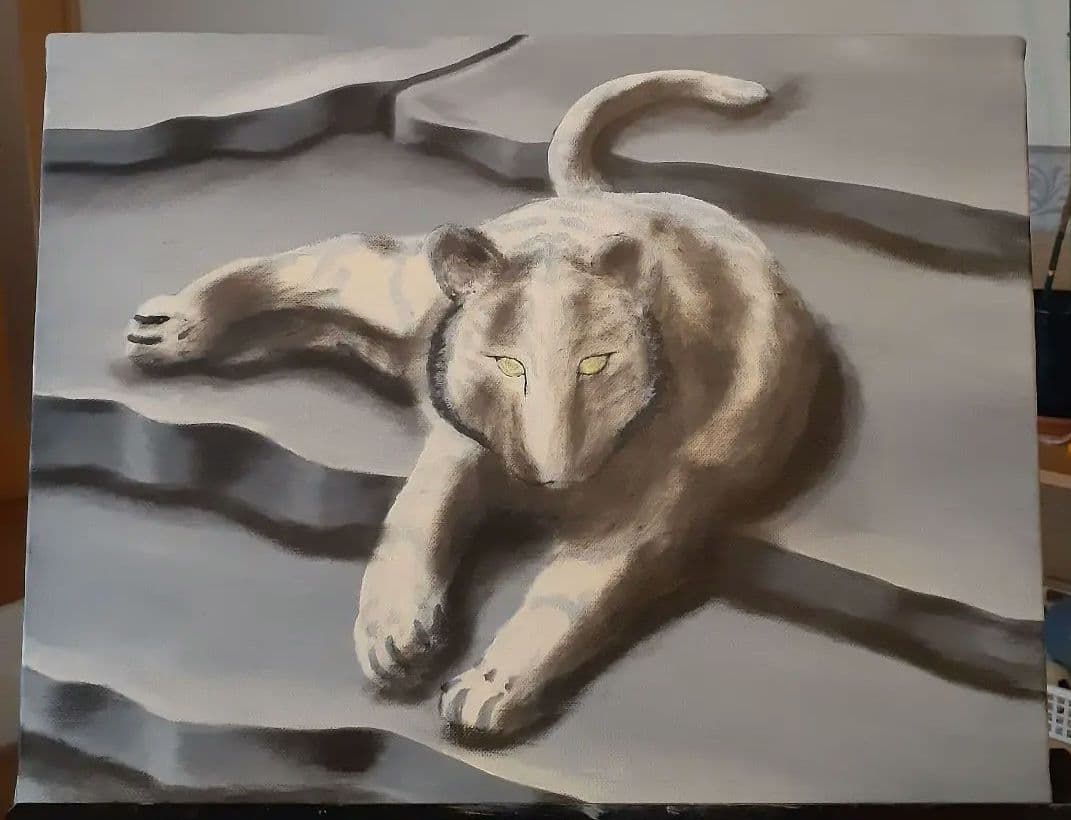 油絵　「虎」サイズ:F6