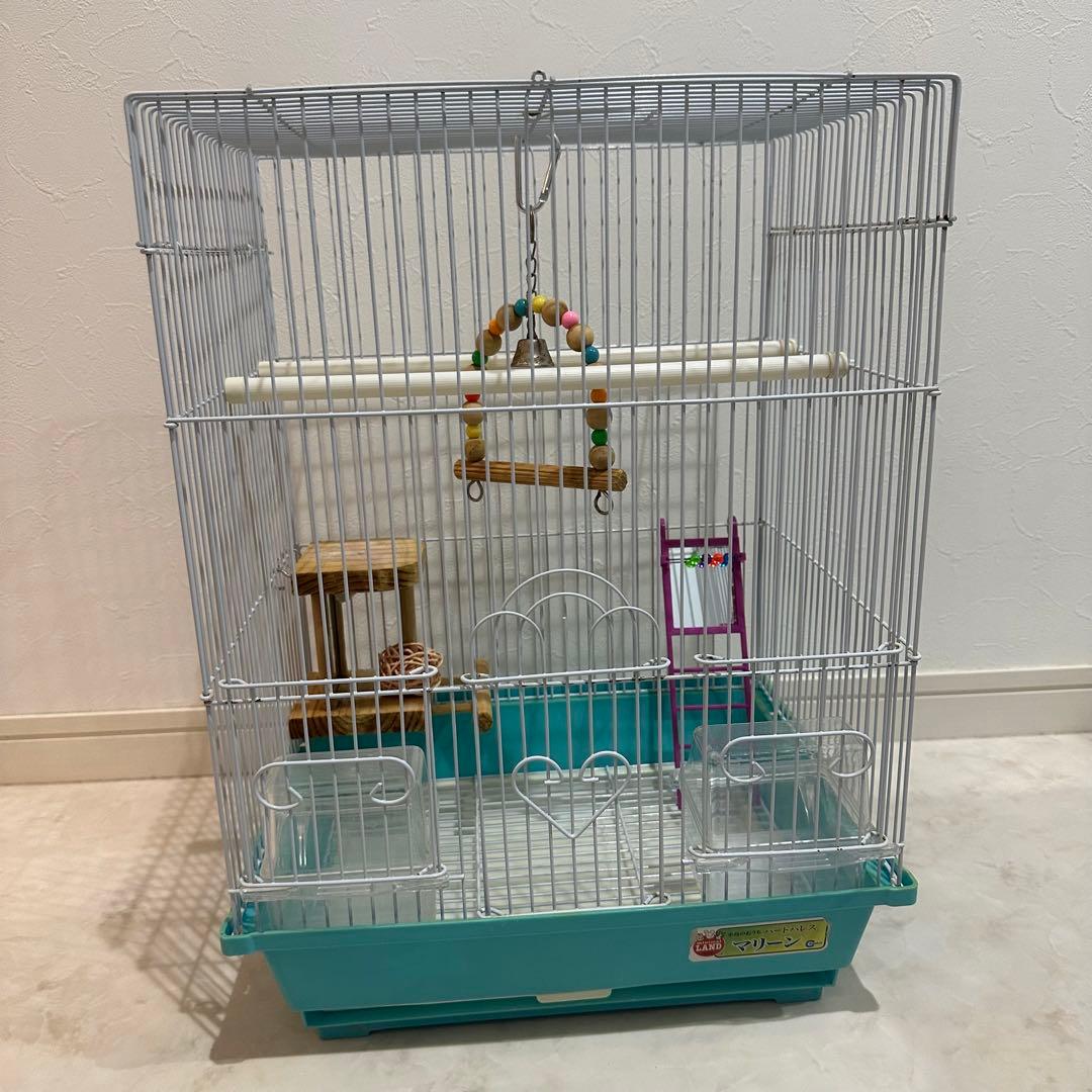 【送料無料】鳥かご2セット/バードヒーター/手作りカバー/止まり木/おもちゃ等