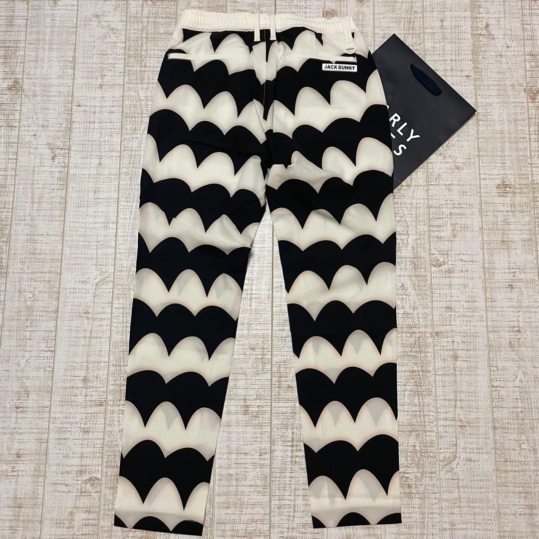 新品 ジャックバニー ロングパンツ 波柄 白ブラック Lサイズ（5）