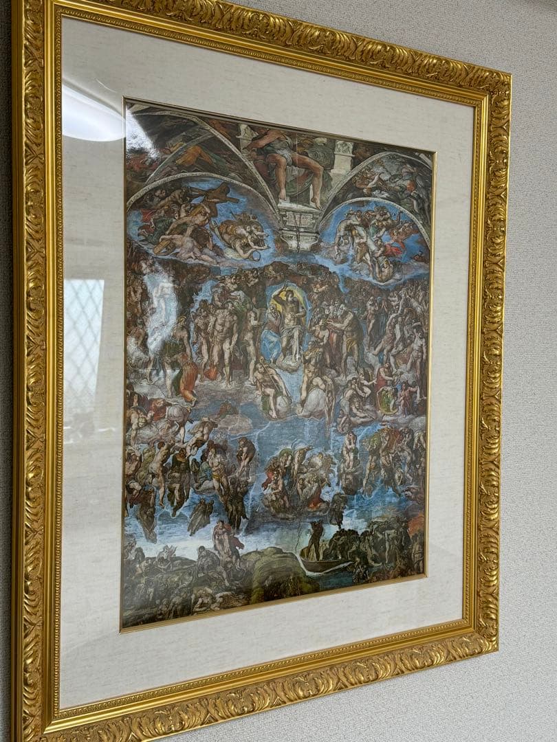 最後の審判　ミケランジェロ　ポスター　絵画　額縁　アート