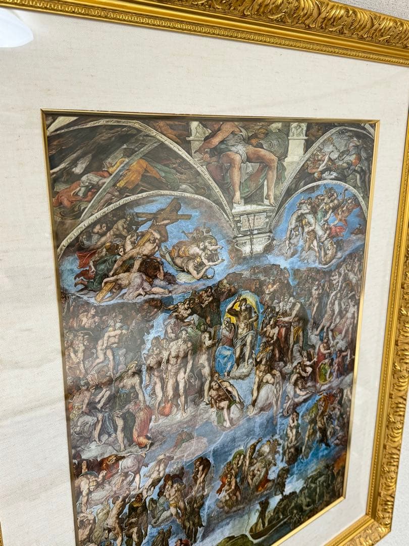 最後の審判　ミケランジェロ　ポスター　絵画　額縁　アート