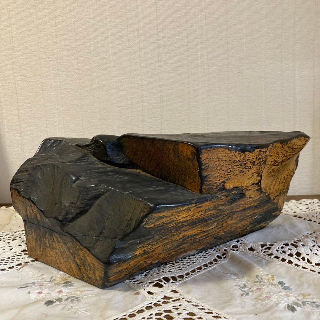 龍渓石硯　超大型共蓋付　美品　錆び色綺麗　翠川希石