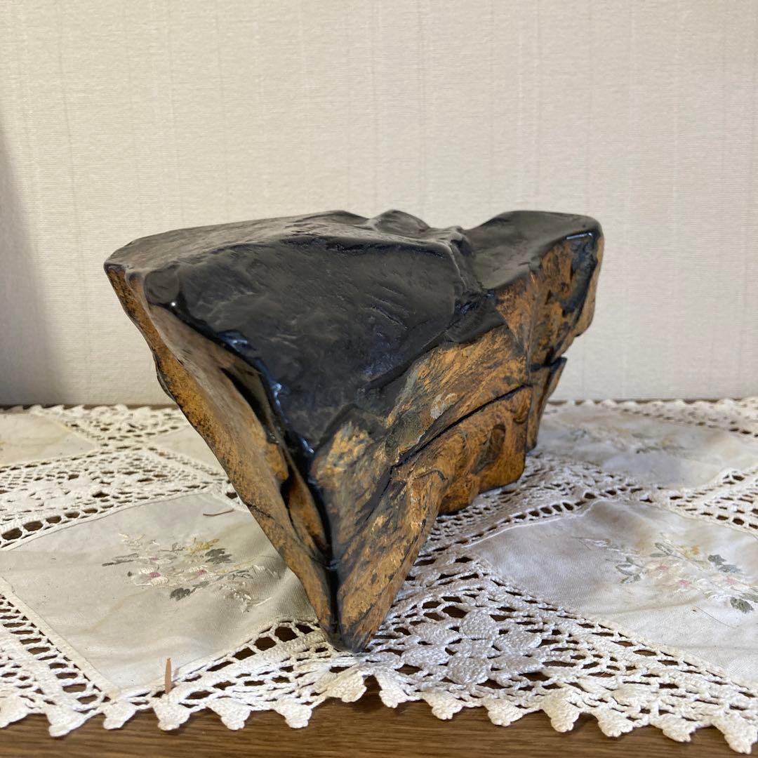 龍渓石硯　超大型共蓋付　美品　錆び色綺麗　翠川希石