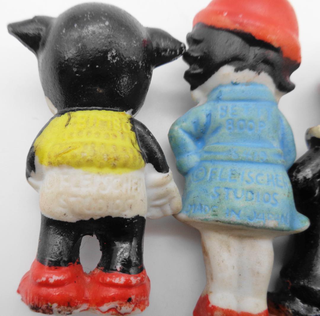 〖戦前Betty Boop〗ベティちゃん、道化師ココ、犬のビンボー陶磁器人形