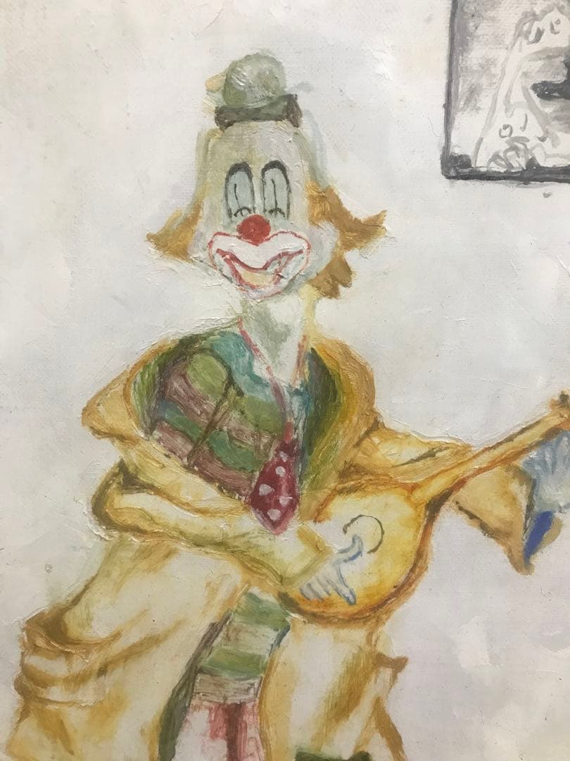 【激レア】絵画 油絵 ピエロ 武田米生 ポカラ展 真作 本物