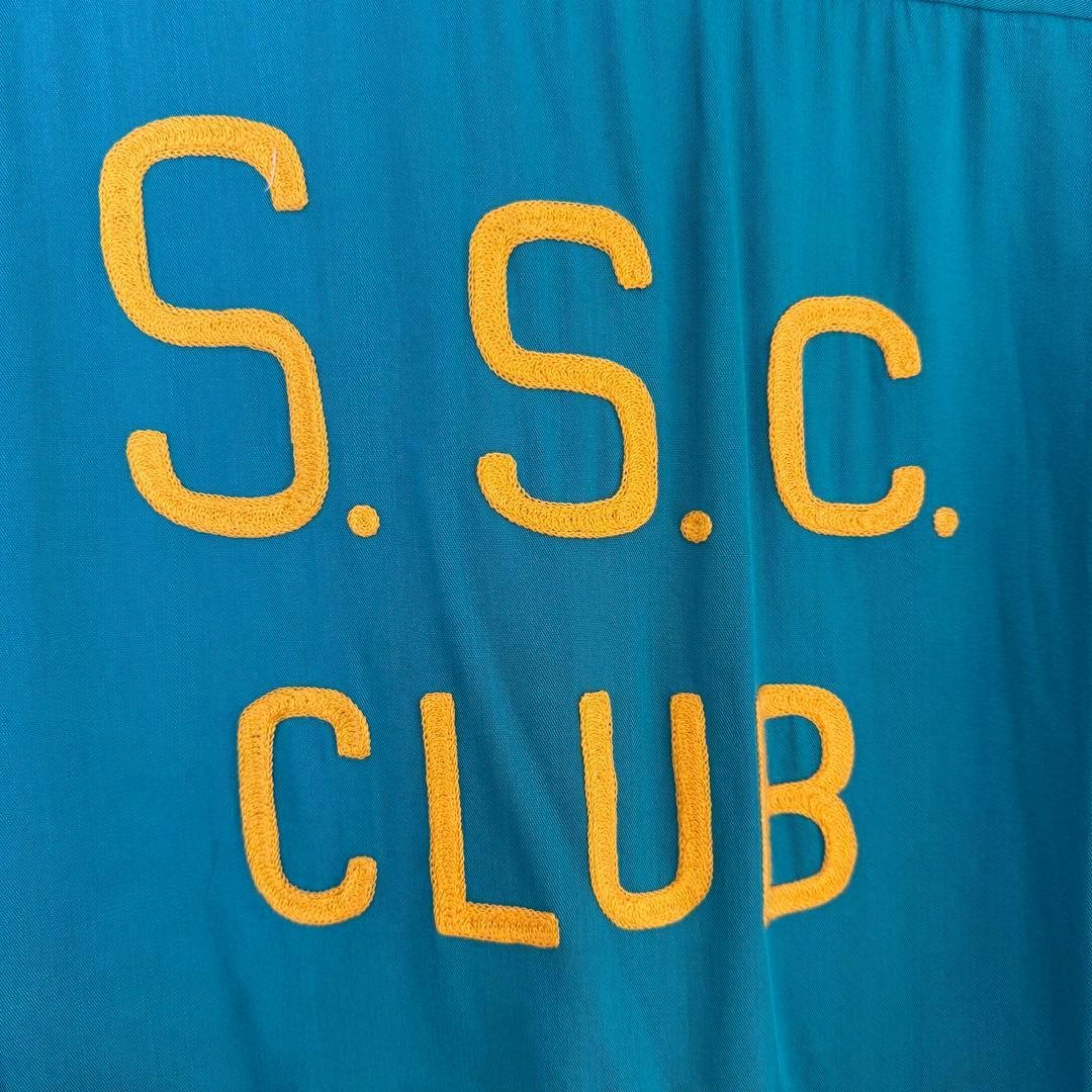 50s 長袖 レーヨン ボーリングシャツ チェーンステッチ アメ車