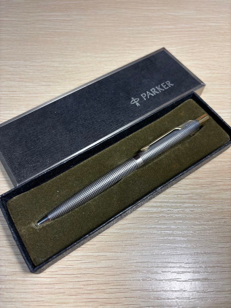 米国ヴィンテージPARKERパーカー純銀製シズレ スターリングボールペン未使用品