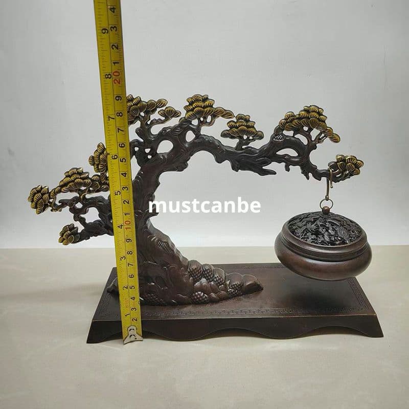 銅器 迎客松弔炉 薫香炉 装飾品 工芸品 置物