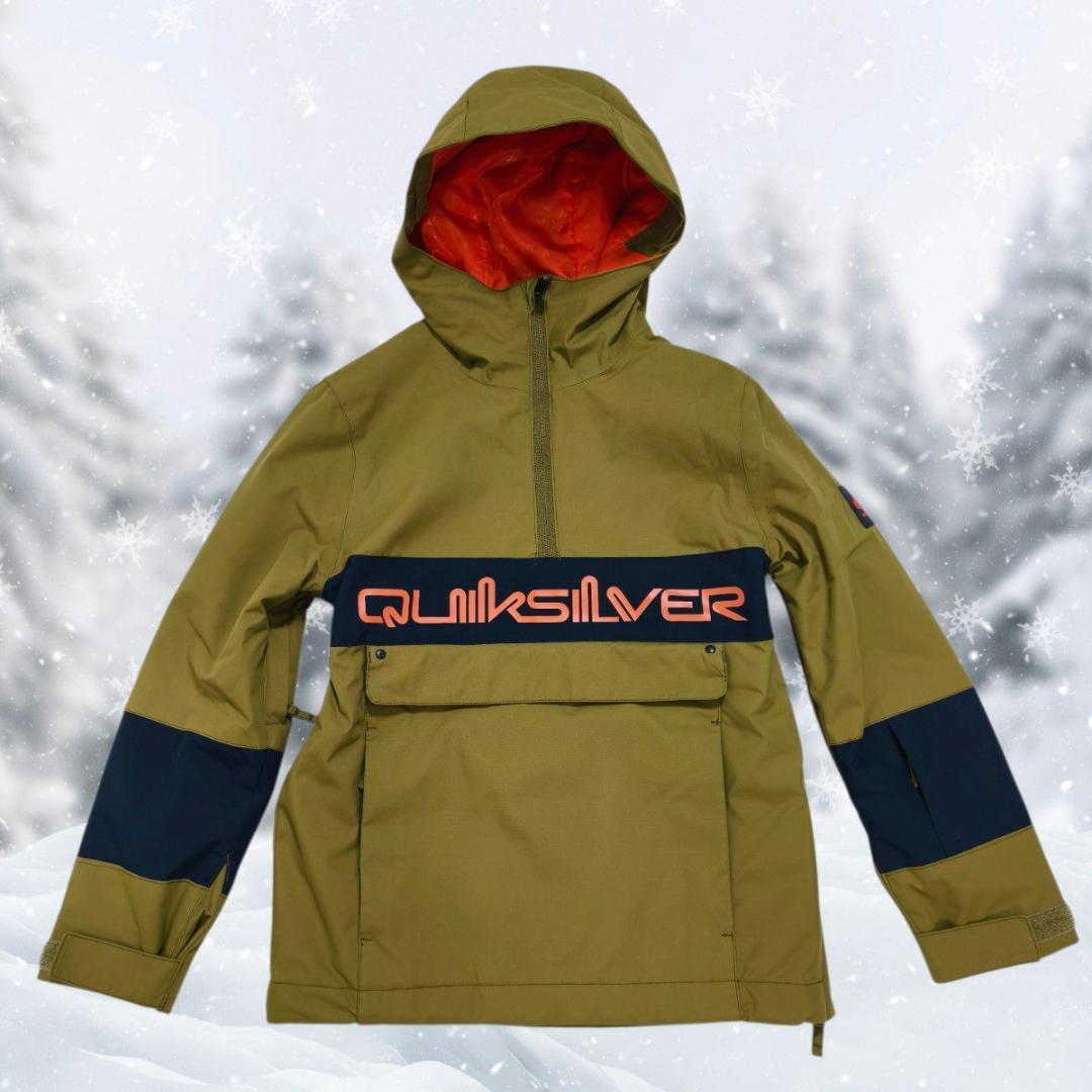 未使用級 QUIKSILVER スノボウェア 上下セット カーキ 130