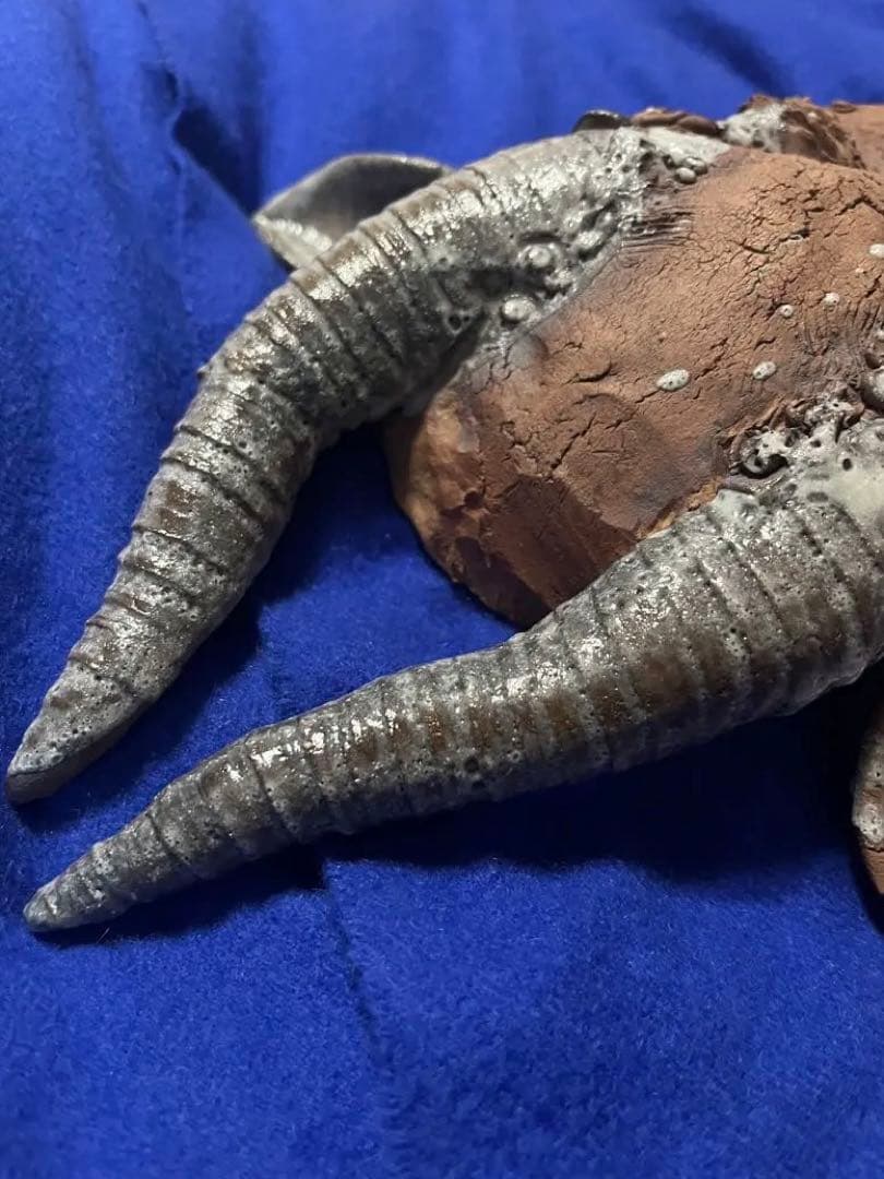 陶器製 悪魔の顔 創作人形　陶芸