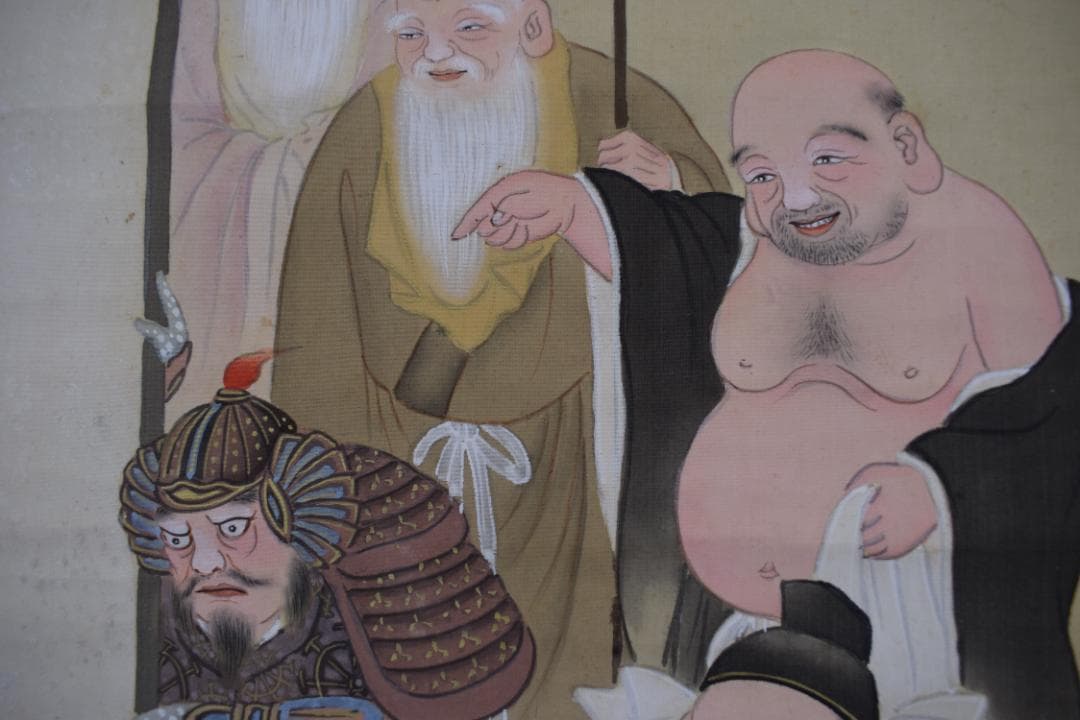 作者不詳/七福神図/一力茶屋/宴之図/掛軸☆宝船☆Z-597