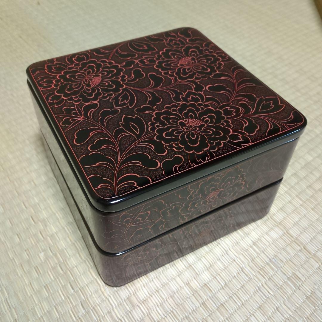 高級輪島塗　重箱　美品　箱や包装紙はシミ有り