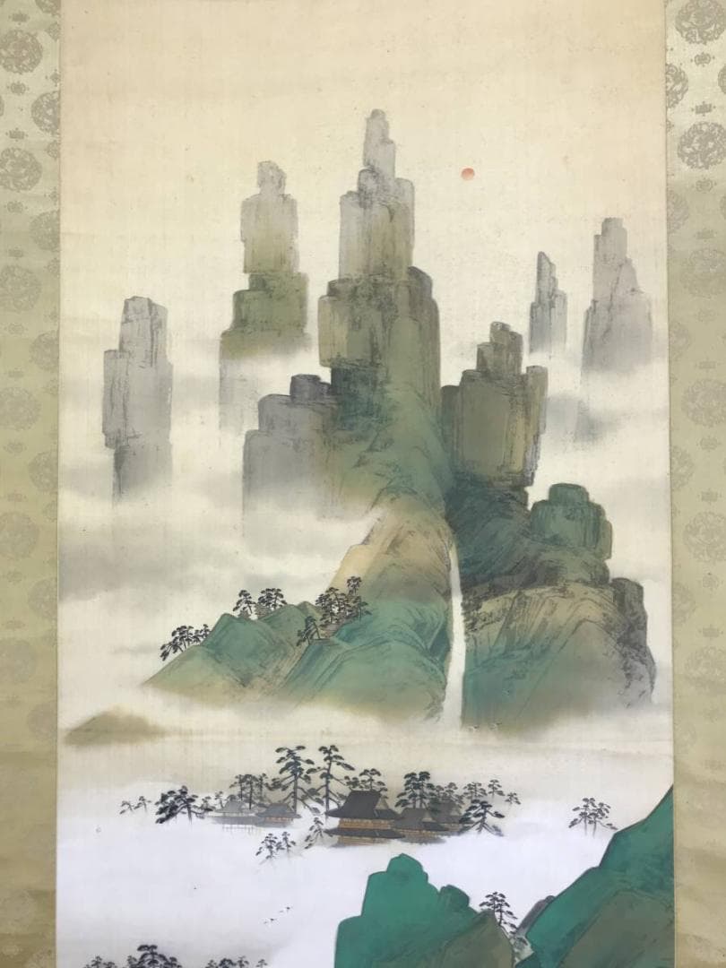 作者不詳/蓬莱山図/山水図/祝事山水図/掛軸/名家伝来/AD-227