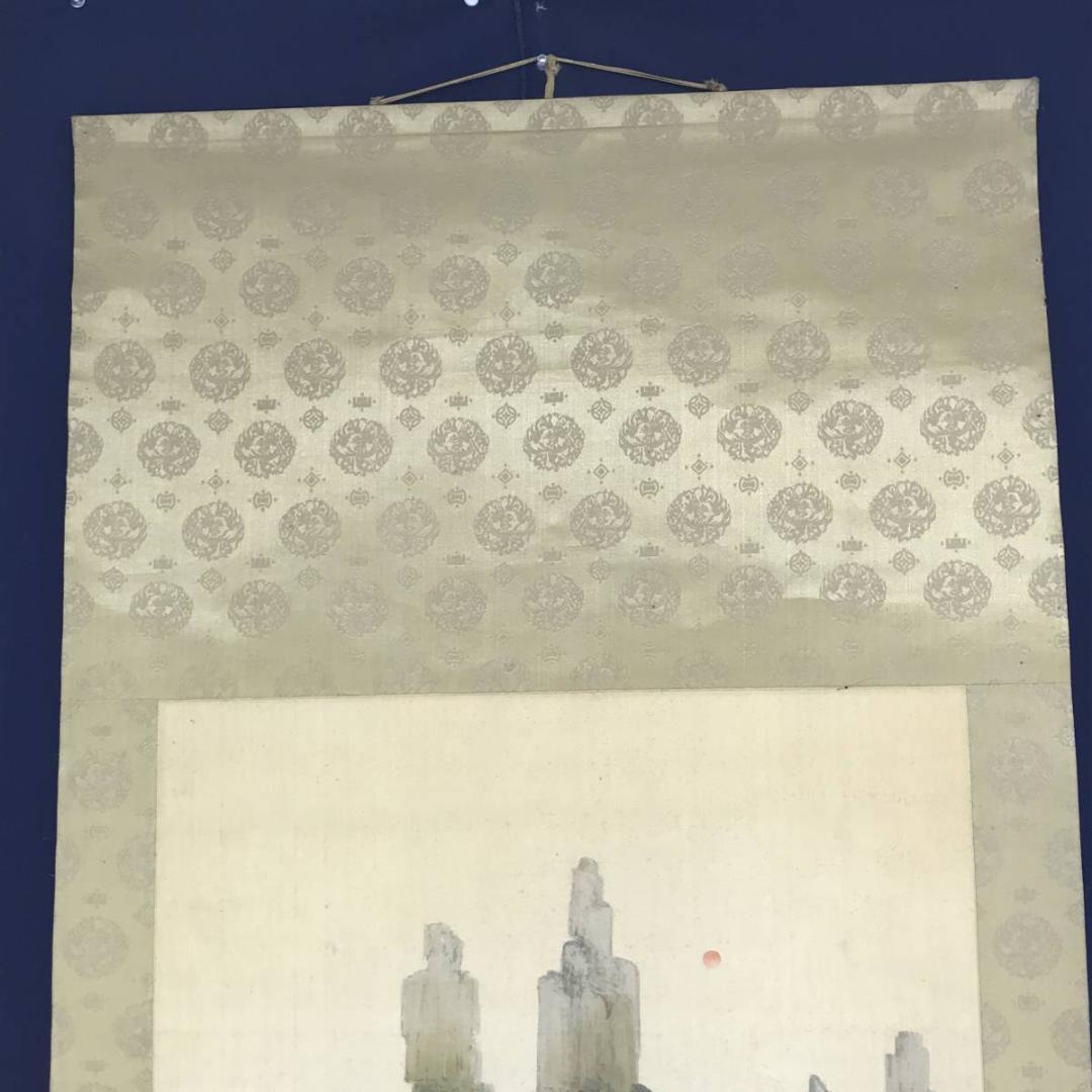 作者不詳/蓬莱山図/山水図/祝事山水図/掛軸/名家伝来/AD-227