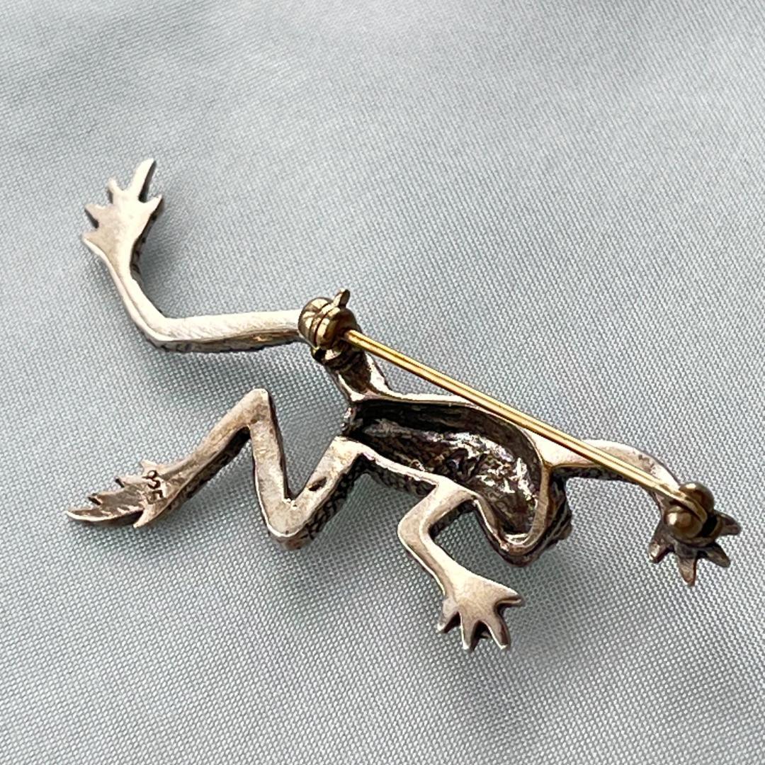 【英国】 【純銀】カエルのブローチ　ピン