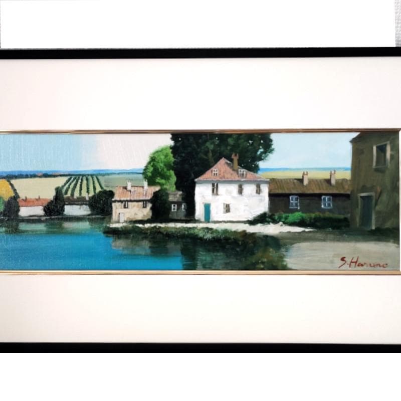 ☆春野修一☆「プロヴァンス」油絵　WSM　未使用額！