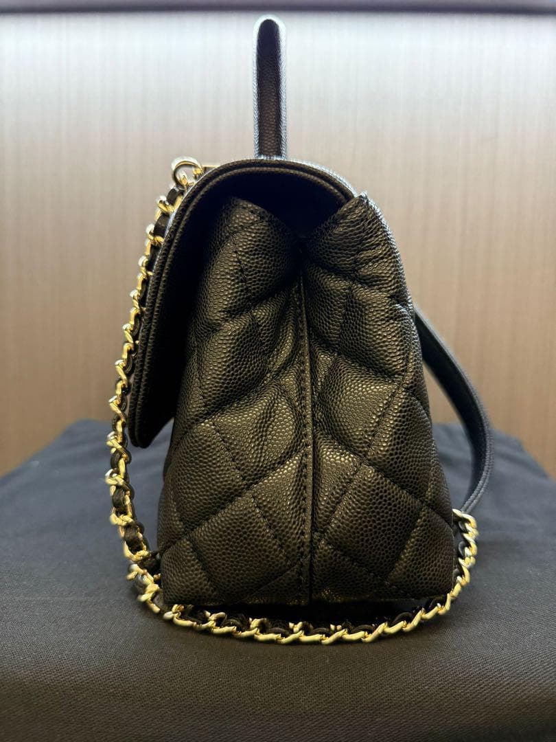 CHANEL ココハンドル ブラック マトラッセ チェーンショルダーバッグ