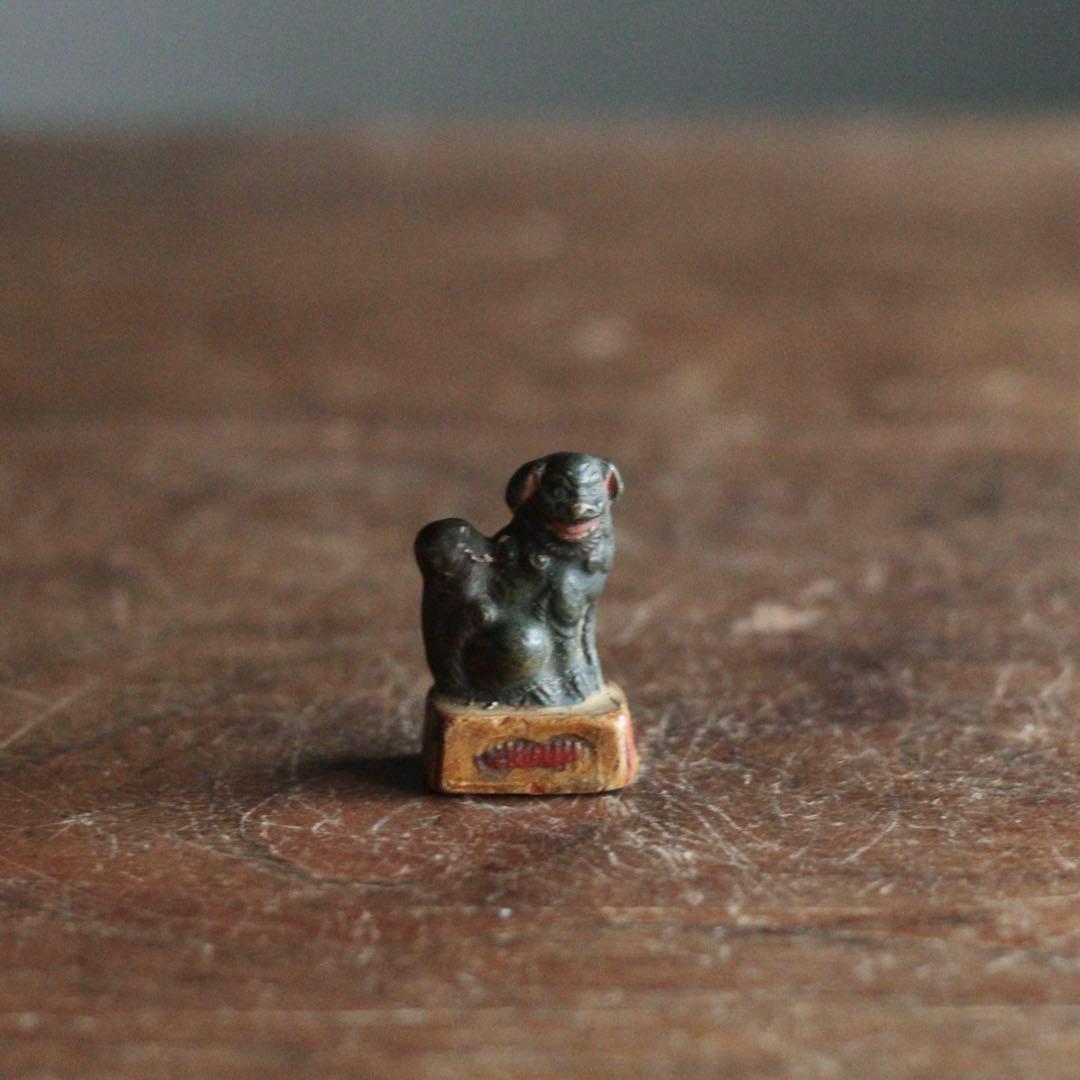 土人形 小さな 獅子 古道具 民芸 アンティーク オブジェ