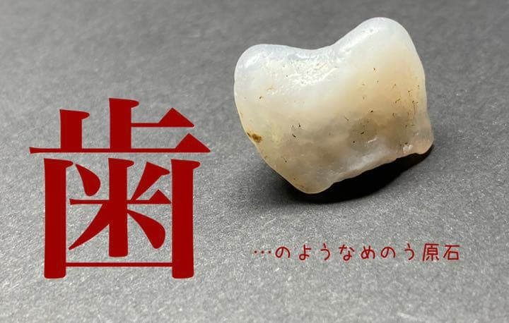 【珍品】京都府産　めのう　原石　歯　国産鉱物　標本　メノウ　瑪瑙