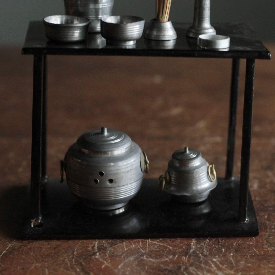 雛道具 ミニチュア 茶器 錫製 古道具 アンティーク