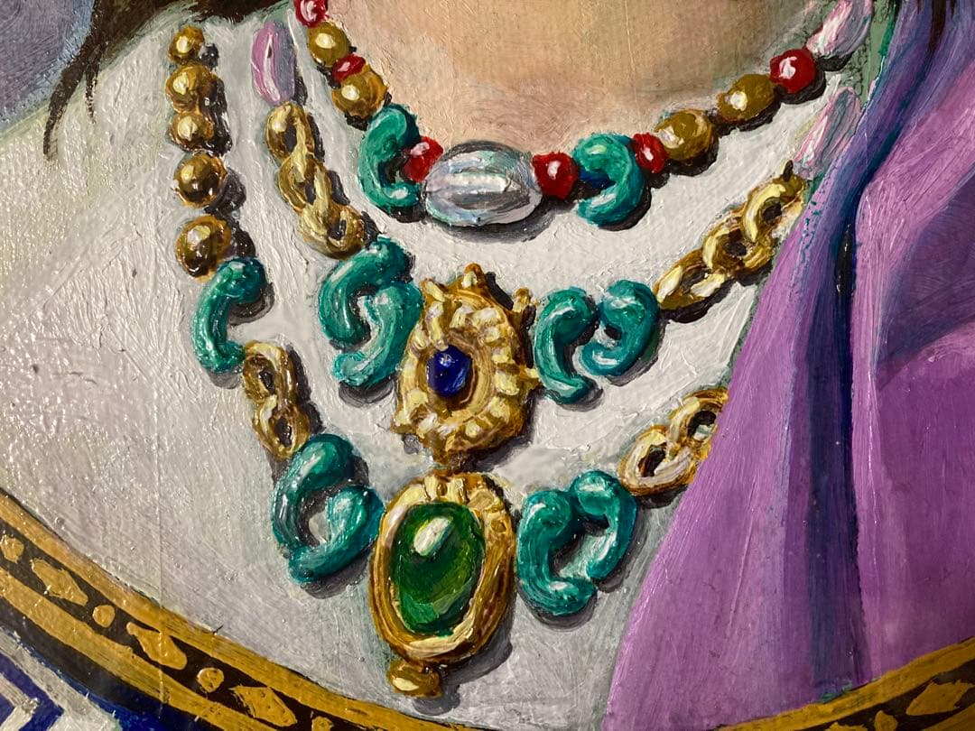 住吉神社の神様　神功皇后さまの肖像画（油彩F4号333✖️242㎜）額装なし