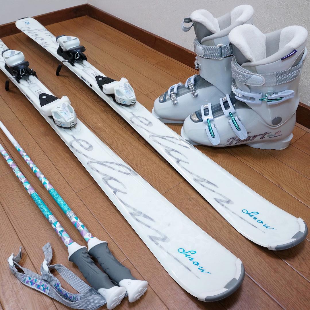 メンテ済 146cm 靴25.5cm ELAN レディース スキーセット
