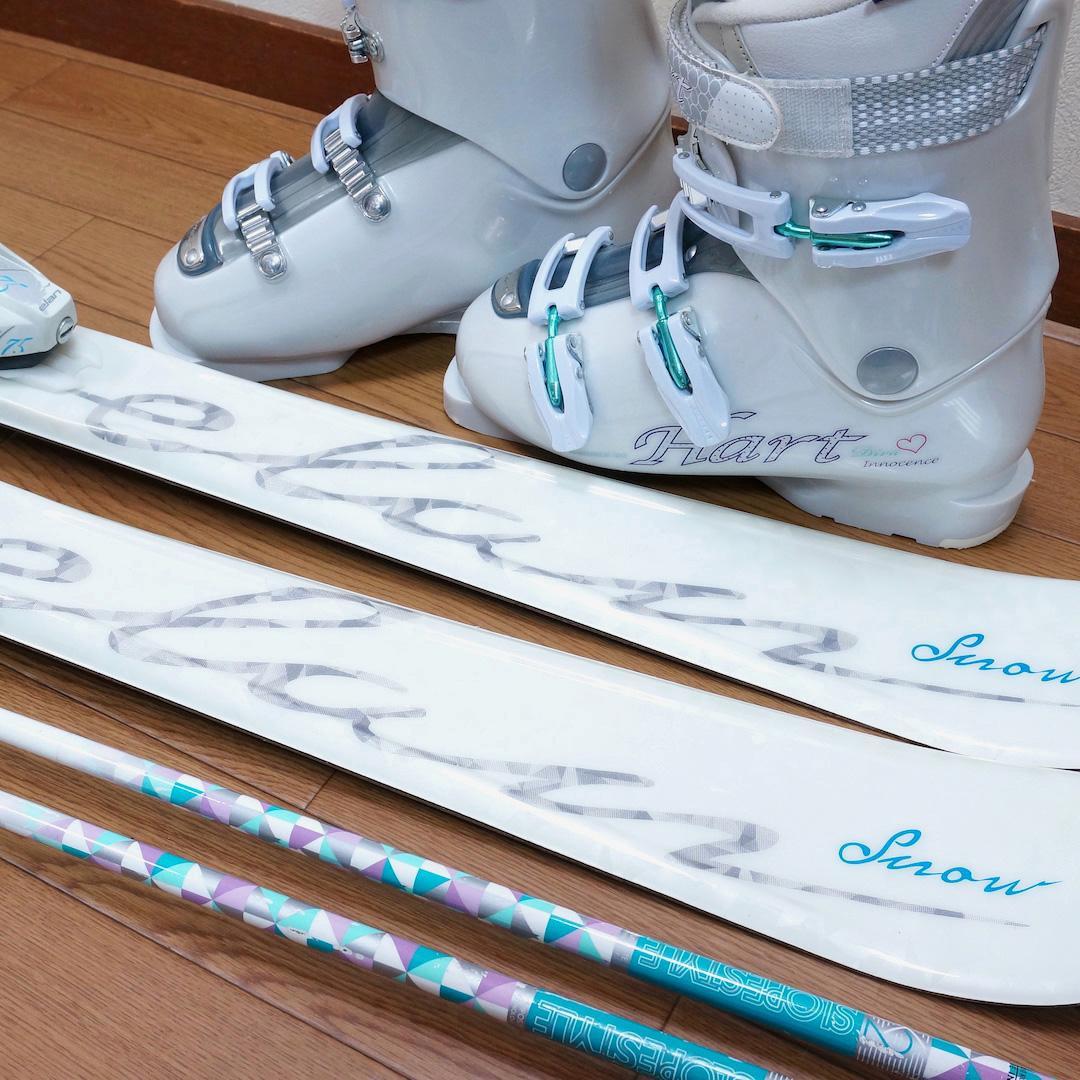 メンテ済 146cm 靴25.5cm ELAN レディース スキーセット