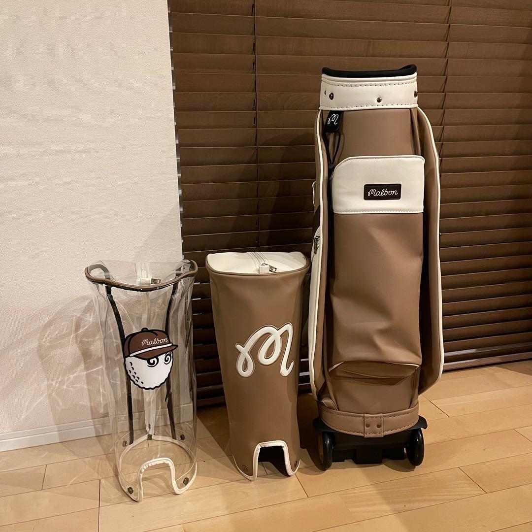 25新作 MALBON マルボンゴルフ キャスター付き キャディバッグ ブラウン