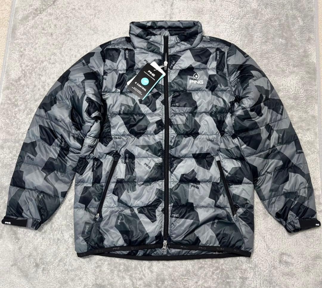 ★新品タグ付★ PING ゴルフ 中綿ジャケット レディース L カモ柄グレー