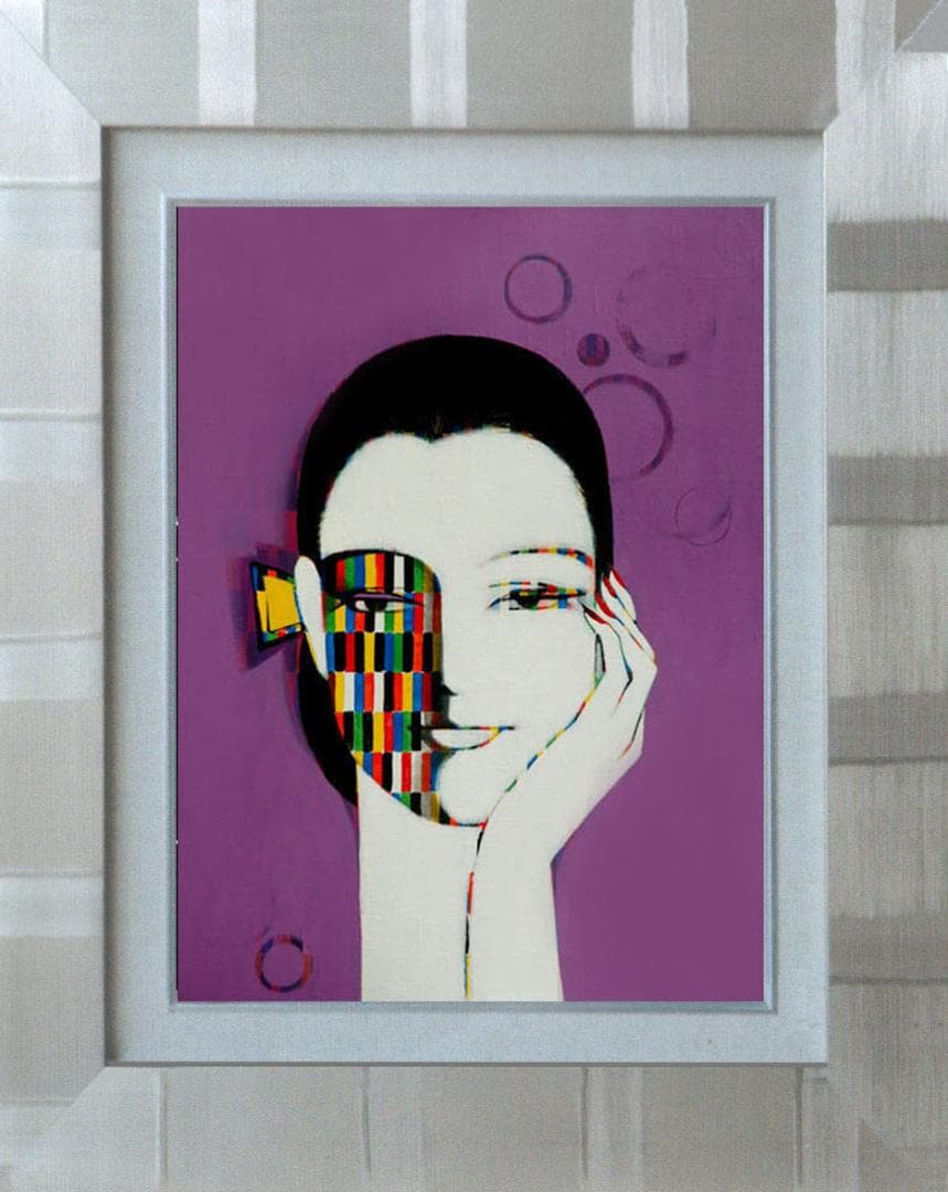 油絵 菅家令子 絵 絵画 インテリア F6-082211 人物 女性