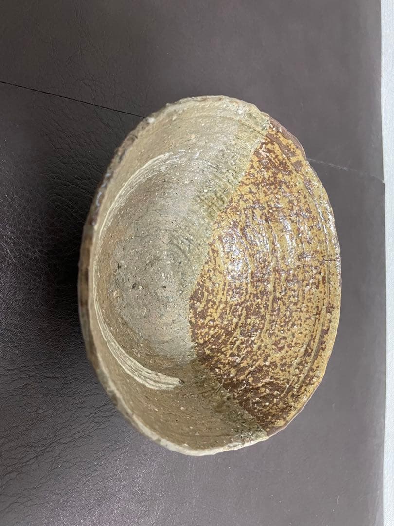 森田十雨　片身替茶盌　共箱　栞　茶碗　高麗茶碗　茶道具