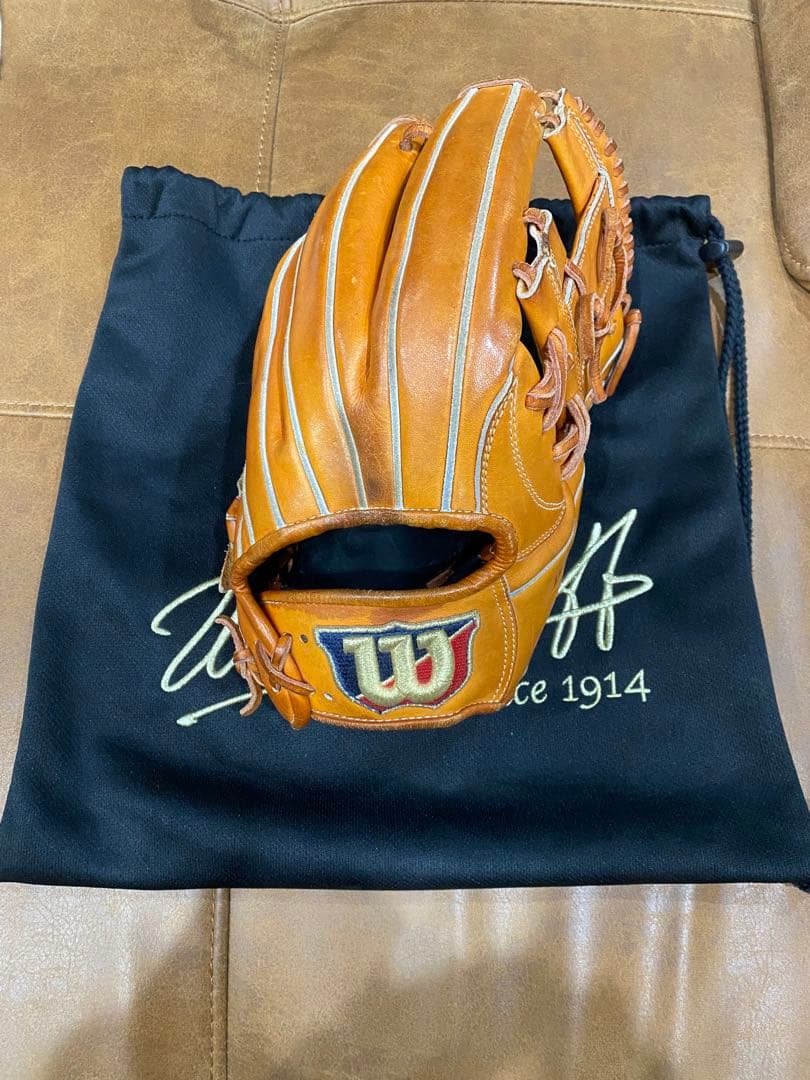 Wilson 軟式グローブ ブラウン 収納袋付き