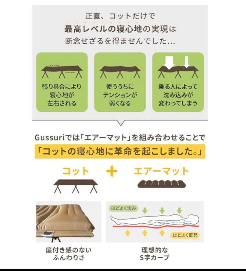 美品⭐️ DOEARTH エアーマットコットGussuri ブラック