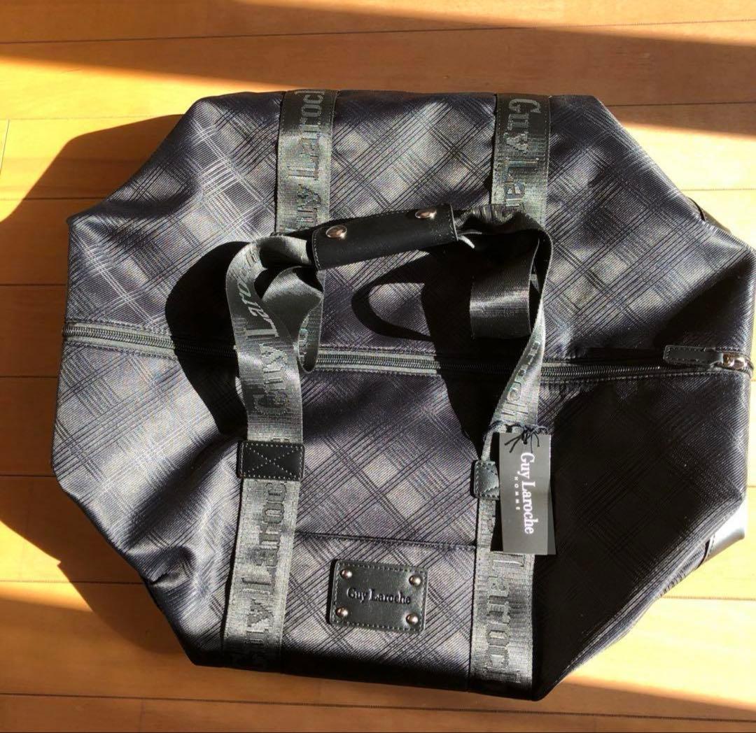 未使用ギラロッシュGuy Larocheボストンバック旅行バック　チェック柄クロ