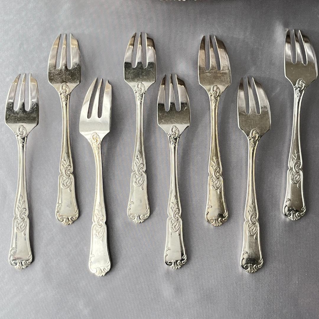 【仏蘭西】 Louis XV ケーキフォーク 8本【シルバープレート】