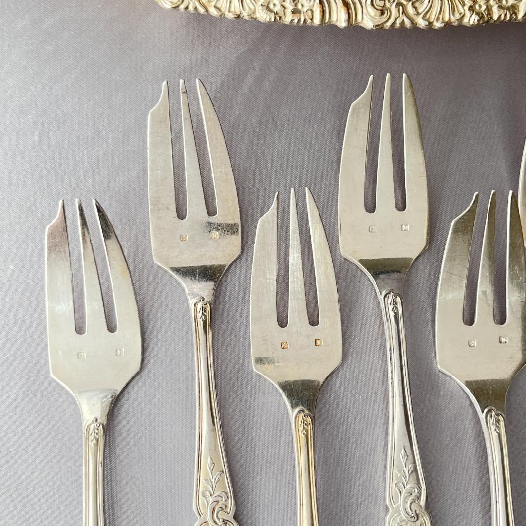 【仏蘭西】 Louis XV ケーキフォーク 8本【シルバープレート】