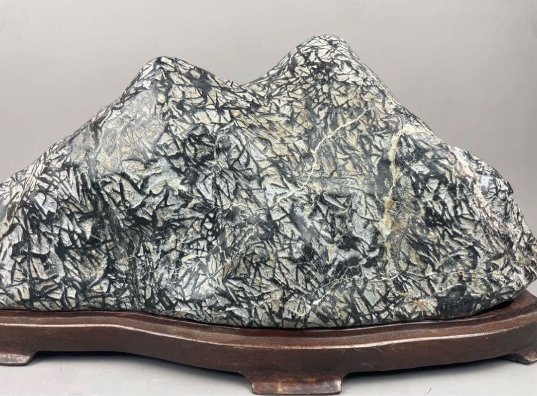 希少 蛇紋石 笹目石 鑑賞石 竹葉石 水石 自然石 天然石 パワーストーン 鉱石