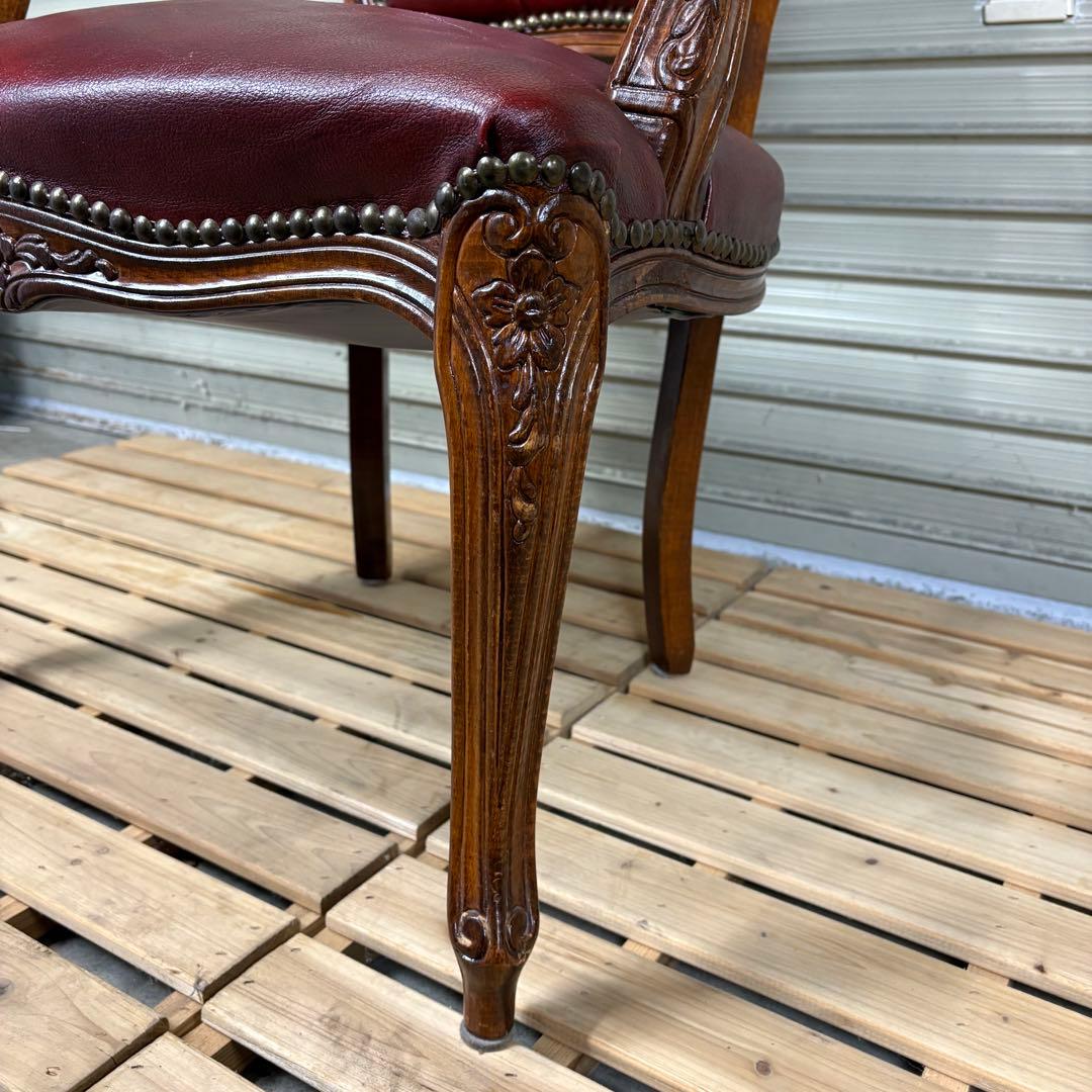 【送料込】ロココ調　アームチェア　アンティーク家具　ヴィンテージ　チェア