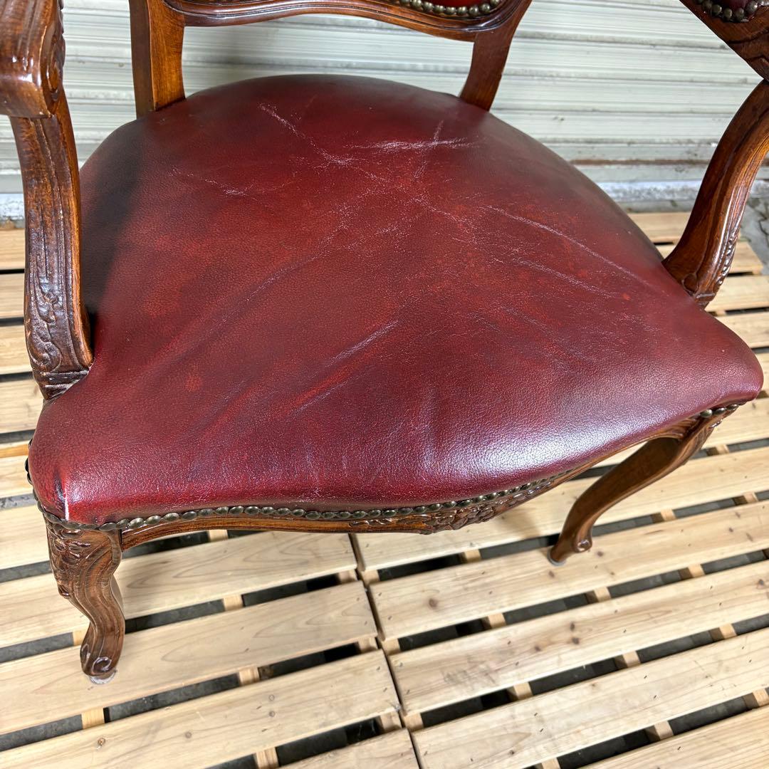 【送料込】ロココ調　アームチェア　アンティーク家具　ヴィンテージ　チェア