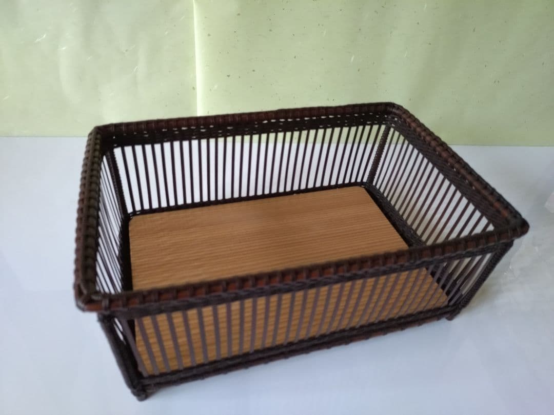 3 竹組透し篭 茶道具 篭 籠　 安藤竹良斎　共箱