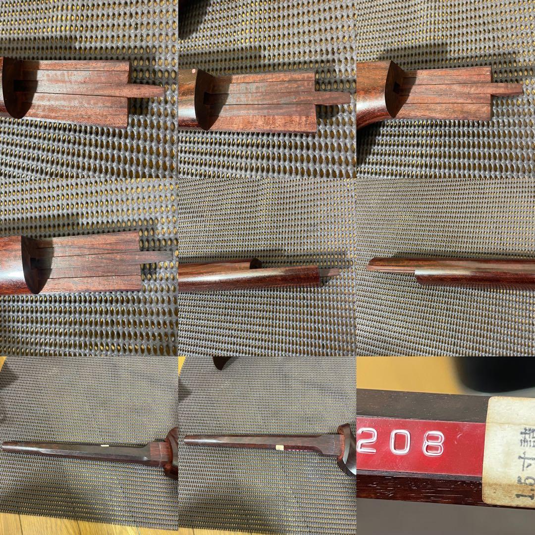 高級 三味線 二本溝 子持綾杉 和楽器 ケース付 紅木