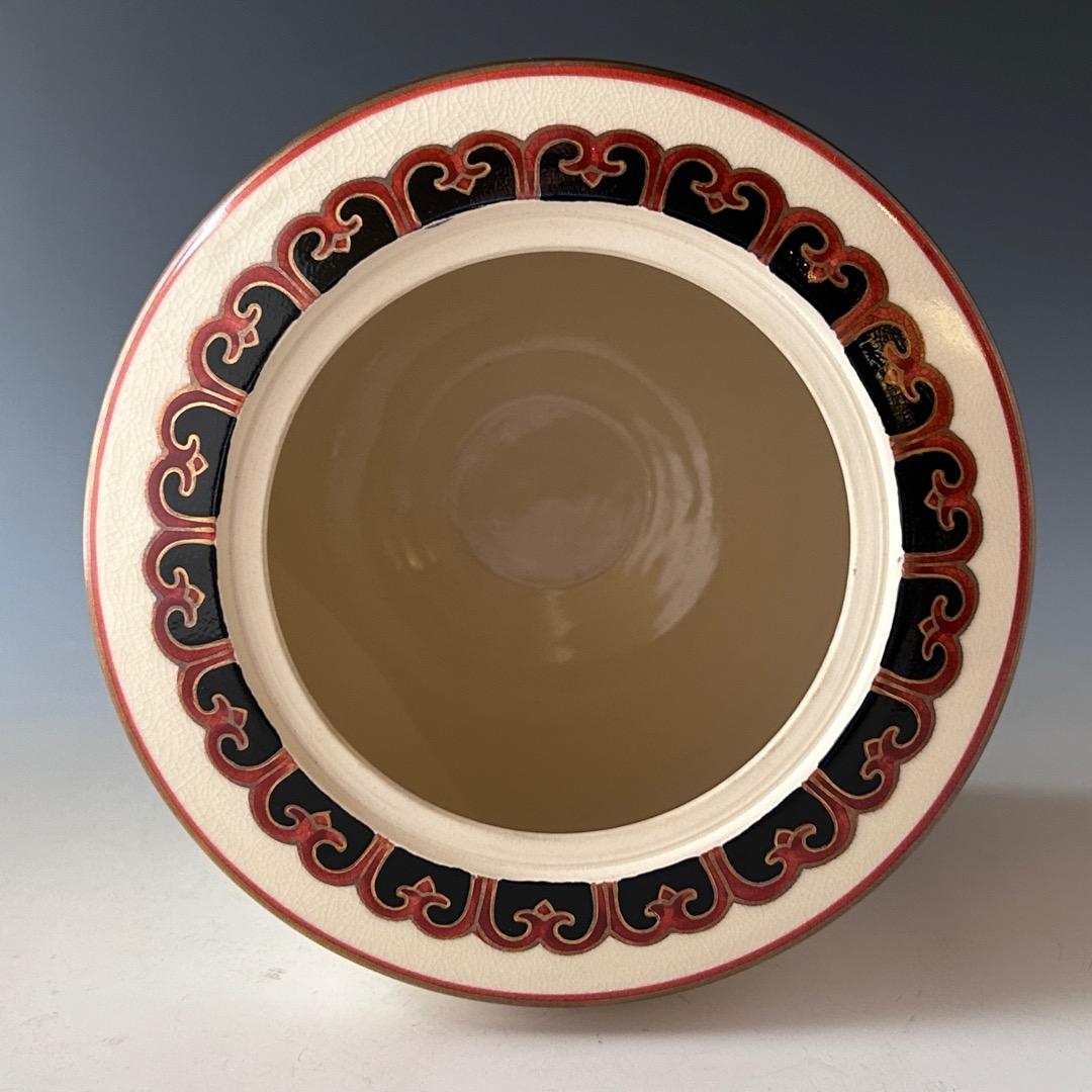 茶道具　仁清写　菊水絵　水指　橋本永豊　共箱　色絵　京焼　清水焼　棚　稽古　茶会