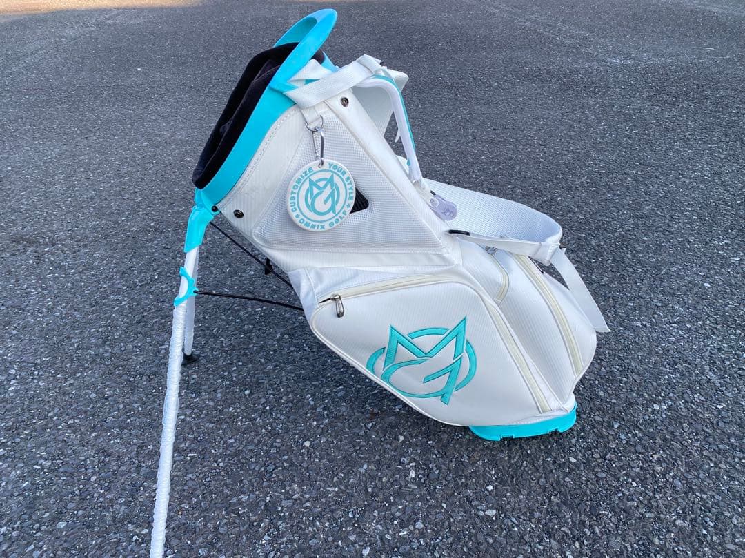 OMNIXGOLF キャディバッグ ホワイト/ターコイズ