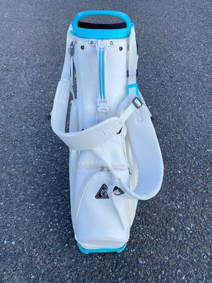 OMNIXGOLF キャディバッグ ホワイト/ターコイズ