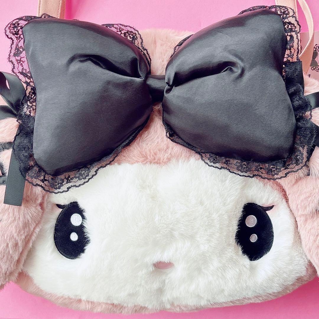 ♡ マイメロ 2025年初売り 真夜中のメロクロ フェイス形トートバッグ ♡